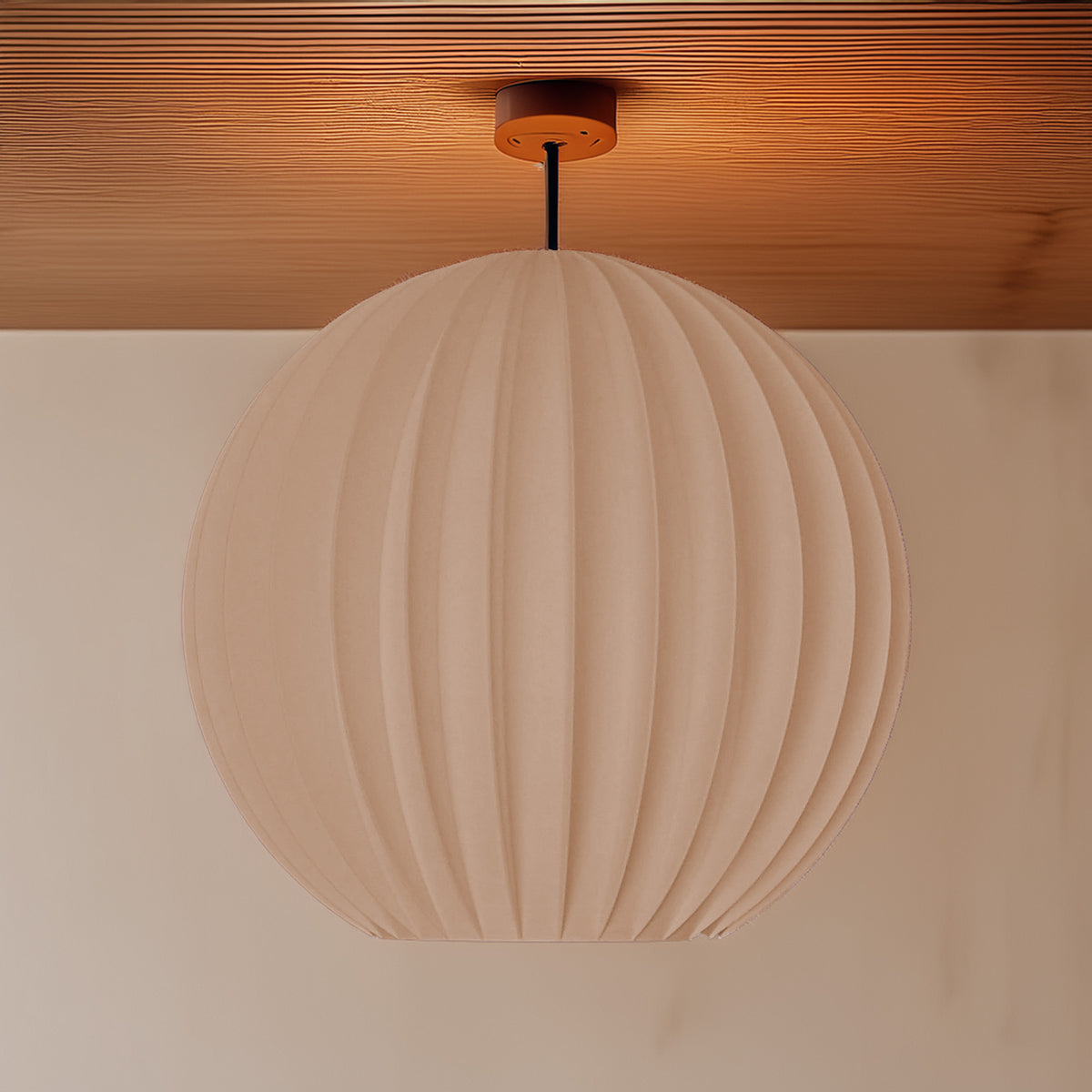 Minimalistische Pendelleuchten  skulpturale Lampenschirme mit Rillenstruktur, in verschiedenen Größen, ideal für modernes Wohndesign