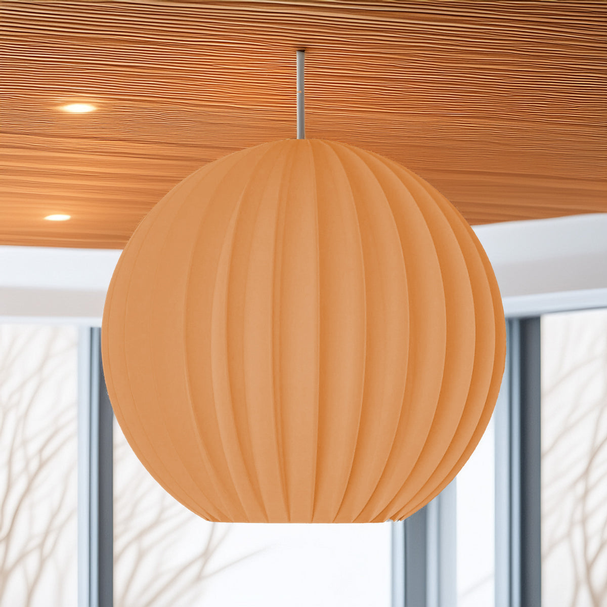 Minimalistische Pendelleuchten  skulpturale Lampenschirme mit Rillenstruktur, in verschiedenen Größen, ideal für modernes Wohndesign