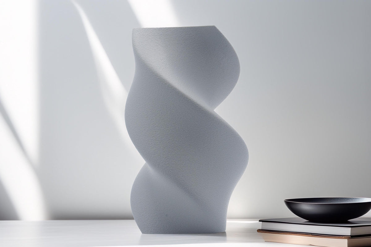Moderne Twist-Vase, Skulpturale Blumenvase, Wellen-Design, minimalistische Dekoration, stilvolles Wohnaccessoire, Geschenkidee