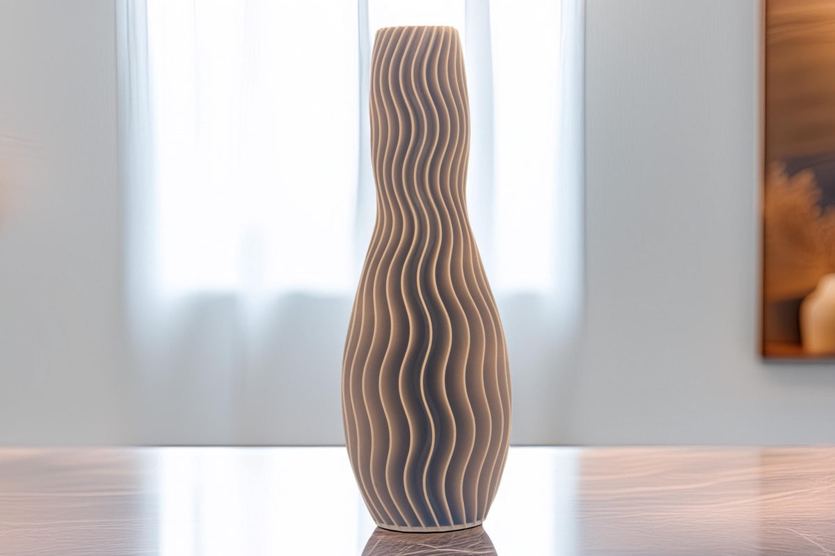 Moderne Vase, Wellen-Design, dekorative Blumenvase, minimalistische Skulptur, Geschenkidee, skandinavischer Wohnstil, elegante Deko