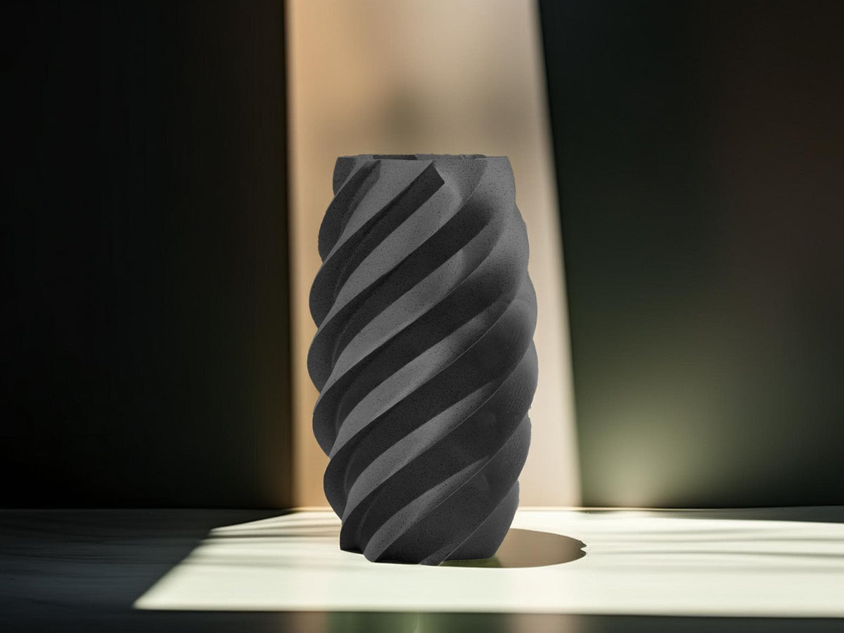 Moderne Spiralvase, Skulpturales Design, dynamische Form, minimalistische Dekoration, stilvolle Blumenvase für modernes Wohnen