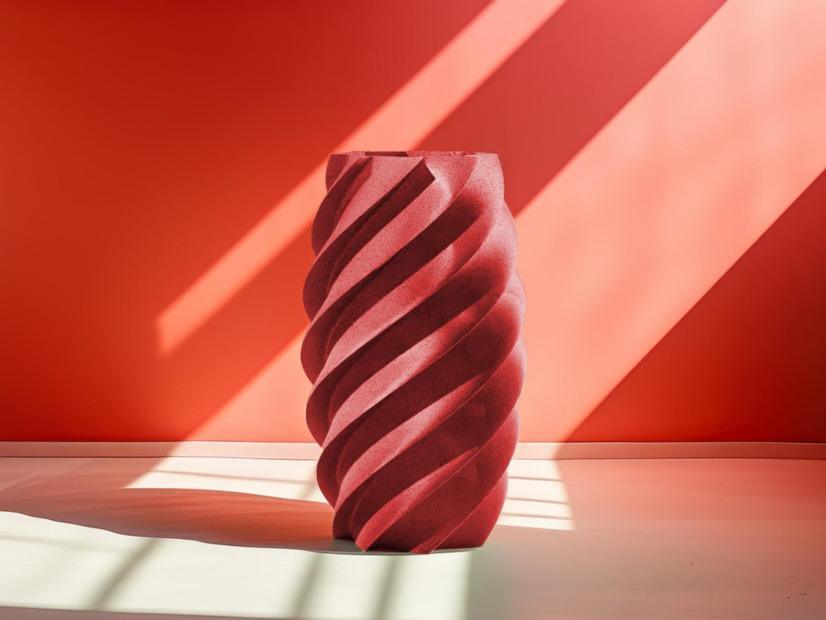 Moderne Spiralvase, Skulpturales Design, dynamische Form, minimalistische Dekoration, stilvolle Blumenvase für modernes Wohnen