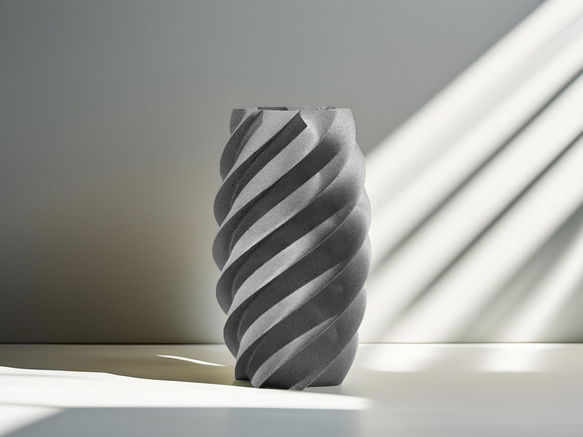 Moderne Spiralvase, Skulpturales Design, dynamische Form, minimalistische Dekoration, stilvolle Blumenvase für modernes Wohnen