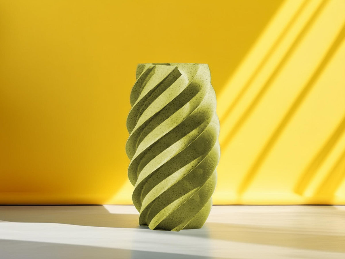 Moderne Spiralvase, Skulpturales Design, dynamische Form, minimalistische Dekoration, stilvolle Blumenvase für modernes Wohnen