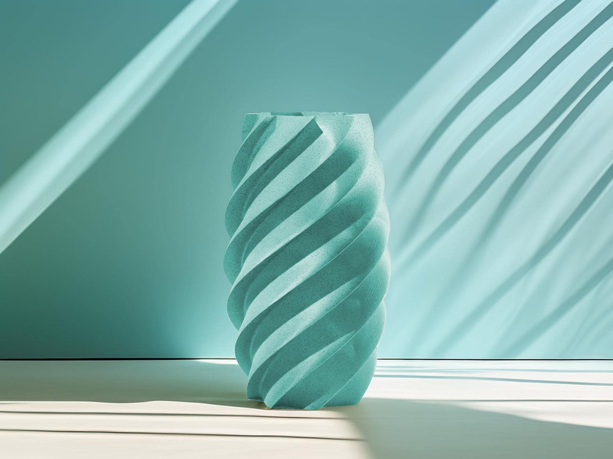 Moderne Spiralvase, Skulpturales Design, dynamische Form, minimalistische Dekoration, stilvolle Blumenvase für modernes Wohnen