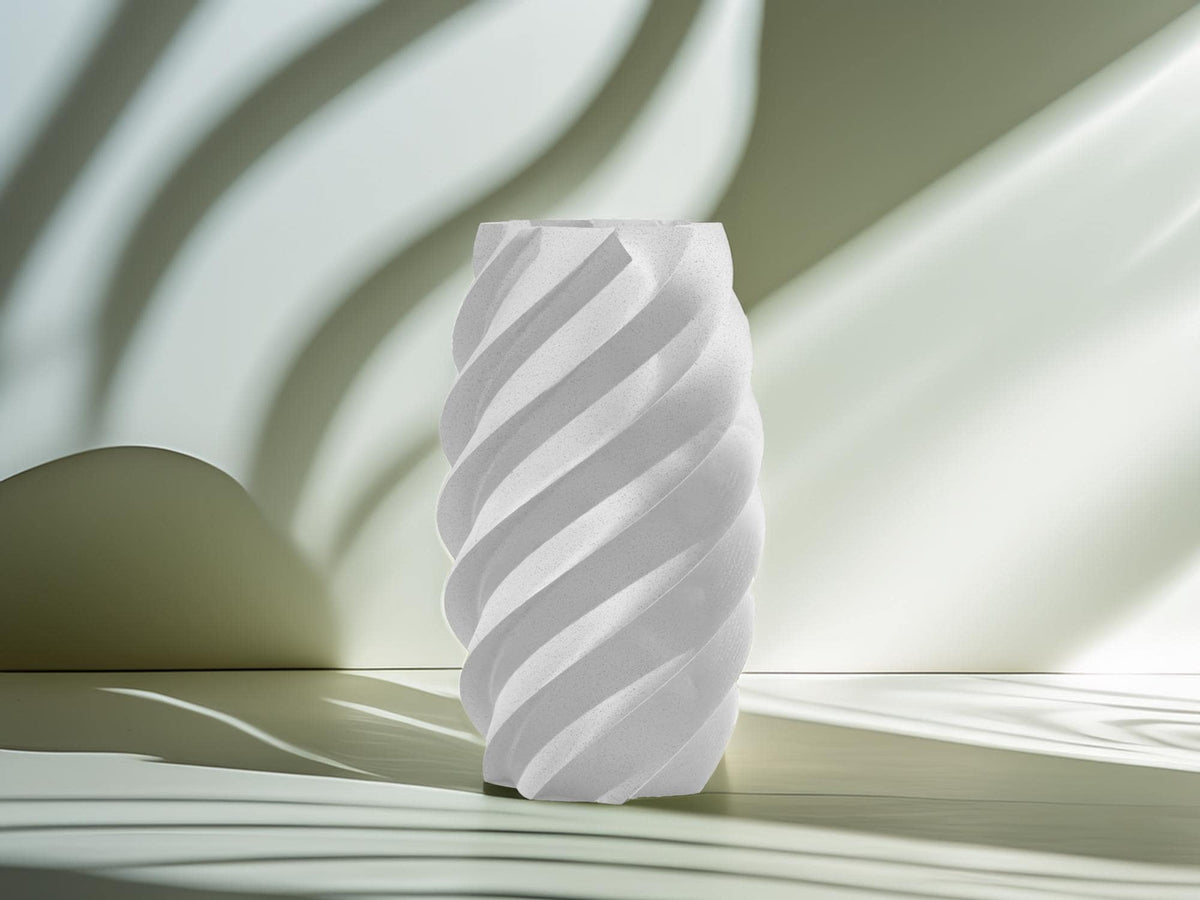 Moderne Spiralvase, Skulpturales Design, dynamische Form, minimalistische Dekoration, stilvolle Blumenvase für modernes Wohnen